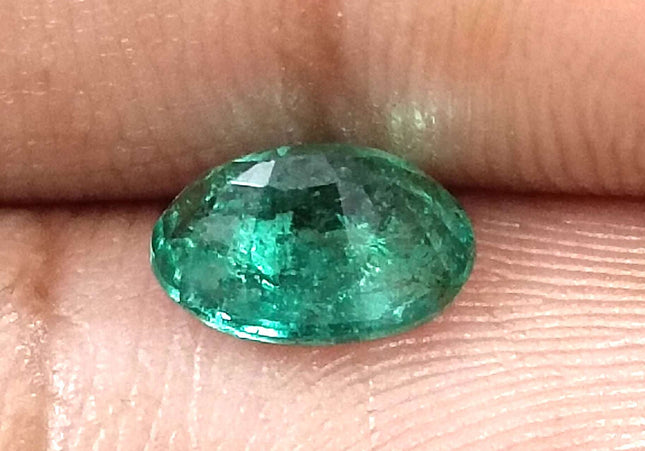 GSI Certified 1.34ct Deep Green Zambian Emerald Minor Oiled Loose Gemstone