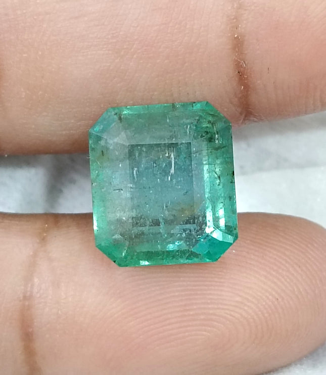 10.10ct Natural Emerald AGRL Certified Pastel Green Octagon Cut Loose Gemstone
