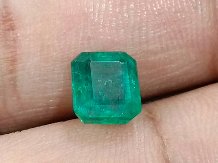 2.08ct Zambian Emerald, Certified Natural Medium Deep Green Octagon Cut Gemstone