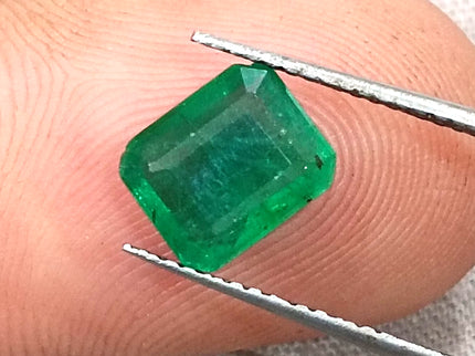 Zambian Emerald 1.60ct Natural Deep Glass Green Octagon Cut Loose Gemstone