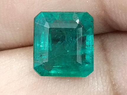 3.42ct Zambian Emerald, Certified Deep Green Natural Stone