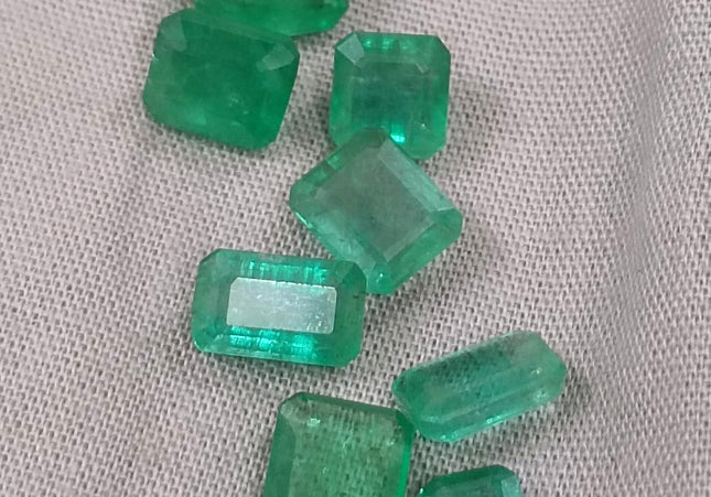 13.63ct Natural Zambian Emerald Parcel Earth Mined Loose Gemstones