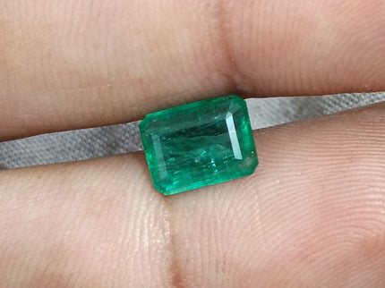Natural Emerald 2.08ct Medium Green Zambian SGL Certified Octagon Cut Minor Oiled Loose Gemstone