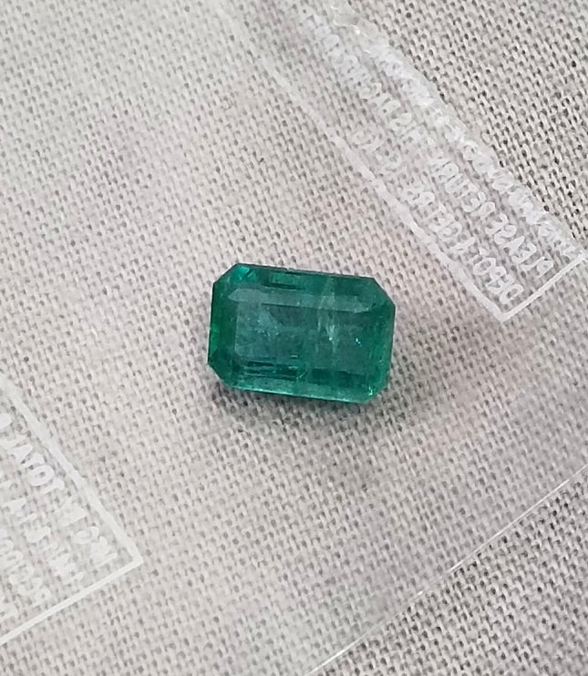 Emerald Natural 1.48ct Zambia SGL Certified Medium Bluish Green Loose Gemstone