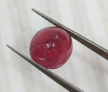 4.32ct Cabochon Cut Certified Natural Red African Ruby Unheated Gemstone