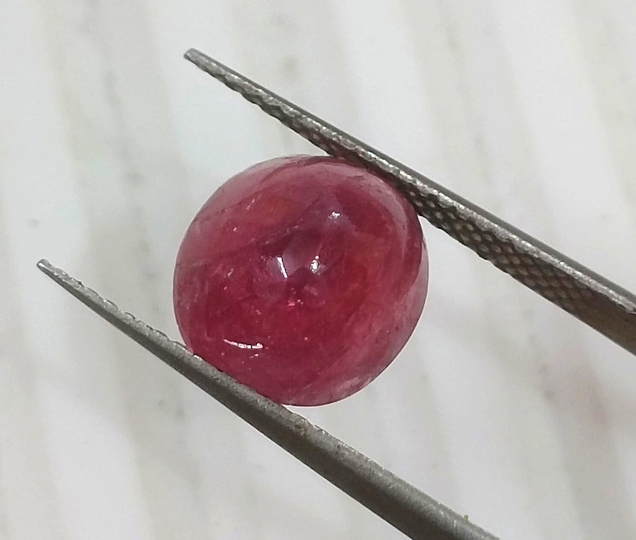 4.32ct Cabochon Cut Certified Natural Red African Ruby Unheated Gemstone