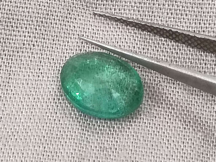 Zambian Emerald 2.55ct Certified Medium Light Green Oval Cut Gemstone