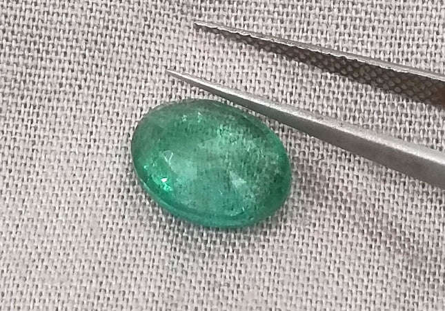 GSI Certified 2.55ct Medium Light Green Natural Zambian Emerald Minor Oiled Loose Gemstone