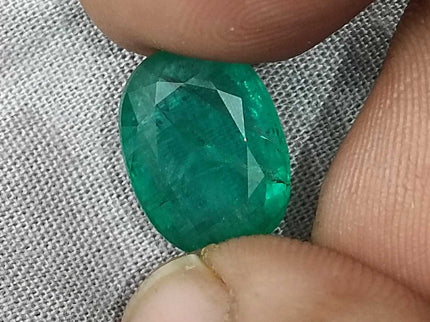 Natural Emerald 7.48ct Certified Deep Glass Green Oval Cut Loose Stone