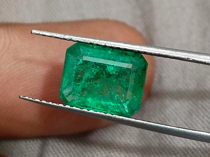 Zambian Emerald 2.76ct Natural Medium Deep Green Octagon Cut Gemstone
