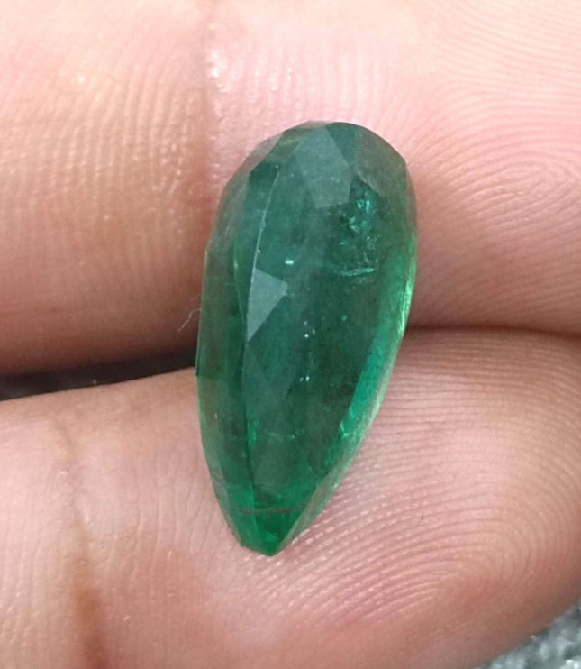 9.61ct Deep Vivid Green Natural Emerald, Earth Mined Gemstone