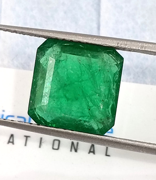 Natural Emerald 3.57ct Certified Deep Velvet Green Octagon Cut Loose Gemstone