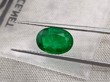 Emerald Natural 1.41ct Certified Deep Vivid Green Oval Cut Loose Gemstone