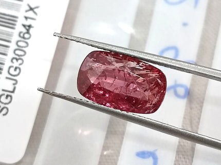 2.96ct Unheated Mozambique Ruby Rasberry Red SGL Certified Cushion Cut Loose Gemstone