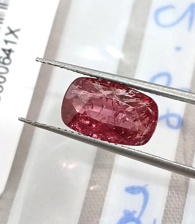 2.96ct Unheated Mozambique Ruby Rasberry Red SGL Certified Cushion Cut Loose Gemstone