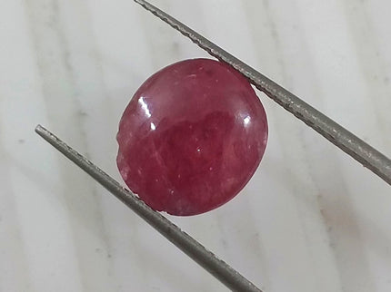 4.32ct Cabochon Cut Certified Natural Red African Ruby Unheated Gemstone