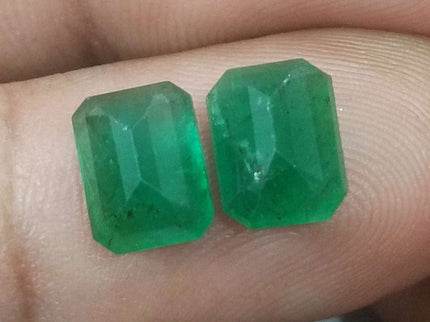 Natural Emerald Pair 3.63ct/2pcs Zambian Origin Loose Gemstones