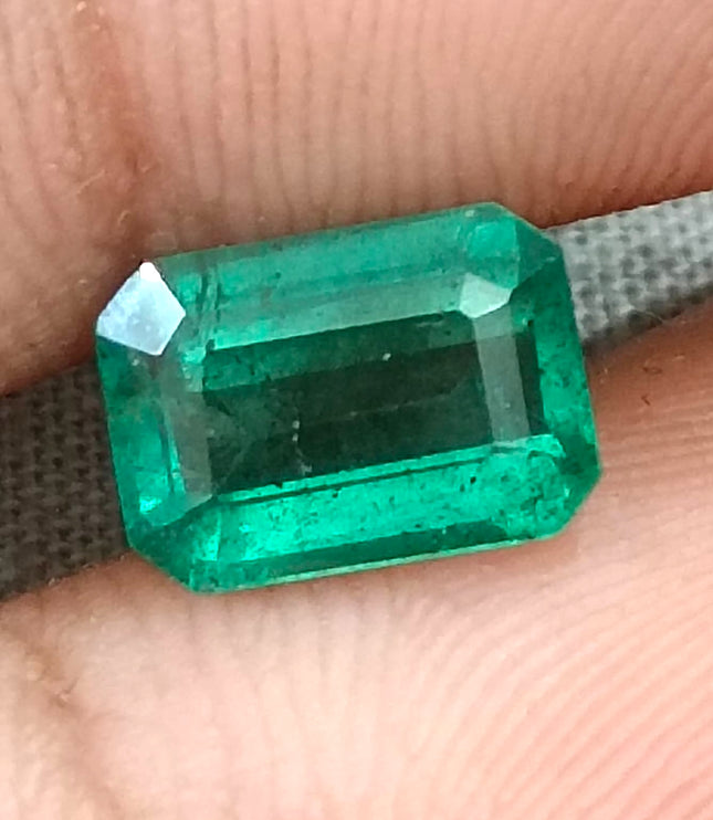 2.32ct Zambian Emerald, Natural Medium Light Green Octagon Cut Loose Gemstone