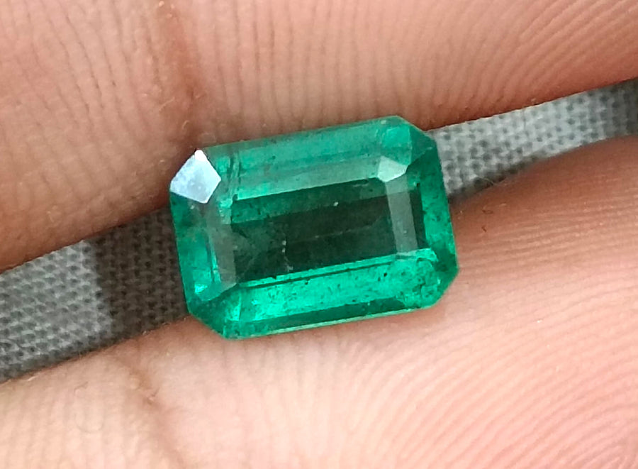 2.32ct Zambian Emerald, Natural Medium Light Green Octagon Cut Loose Gemstone