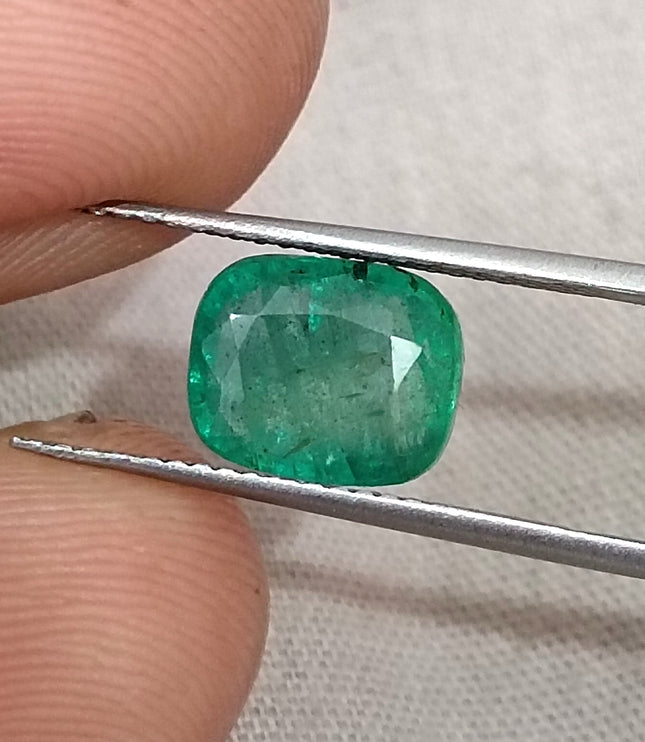 2.95ct Cushion cut Zambian Emerald Natural Cushion Cut Gemstone