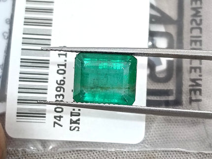 Natural Emerald 3.58ct GSI Certified Medium Deep Green Octagon Cut Gemstone