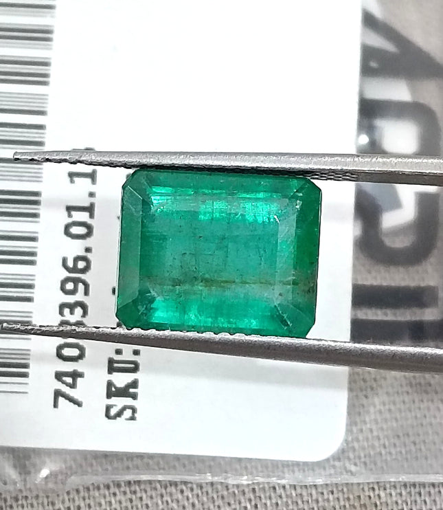 Natural Emerald 3.58ct GSI Certified Medium Deep Green Octagon Cut Gemstone