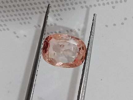 Untreated 1.27ct Padparadscha Sapphire Natural IGI Certified Pinkish Orange Cushion Cut Gemstone