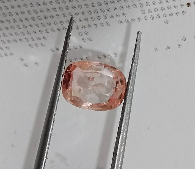 Untreated 1.27ct Padparadscha Sapphire Natural IGI Certified Pinkish Orange Cushion Cut Gemstone