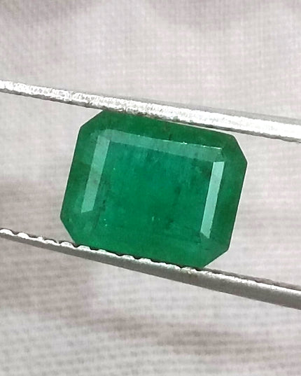 GSI Certified 1.50ct Deep Green Zambian Emerald Minor Oiled Loose Gemstone