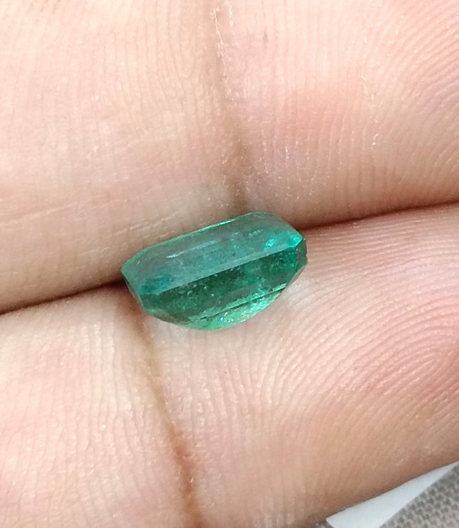 Natural Emerald 2.65ct SGL Certified Zambia Sea Green Octagon Cut Minor Oiled Gemstone