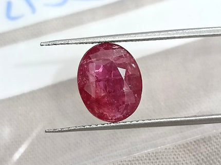 2.82ct Unheated Natural Ruby SGL Certified Mozambique Purplish Red Oval Cut Loose Gemstone