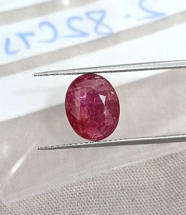 2.82ct Unheated Natural Ruby SGL Certified Mozambique Purplish Red Oval Cut Loose Gemstone