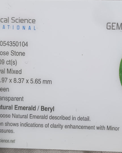 GSI Certified 4.09ct Medium Green Natural Zambian Emerald Minor Oiled Loose Gemstone