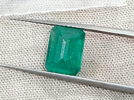 2.20ct Natural Emerald GSI Certified Deep Green Octagon Cut Loose Gemstone