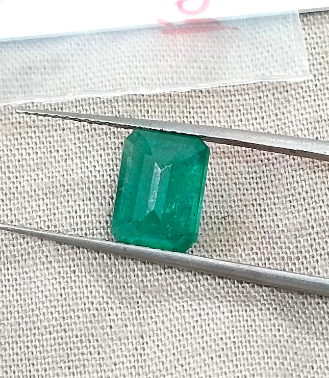 2.20ct Natural Emerald GSI Certified Deep Green Octagon Cut Loose Gemstone