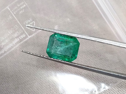 1.76ct Natural Emerald Zambia SGL Certified Medium Deep Green Octagon Cut Loose Gemstone