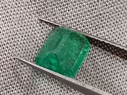 Zambian Emerald 1.62ct Certified Natural Octagon Cut Loose Gemstone