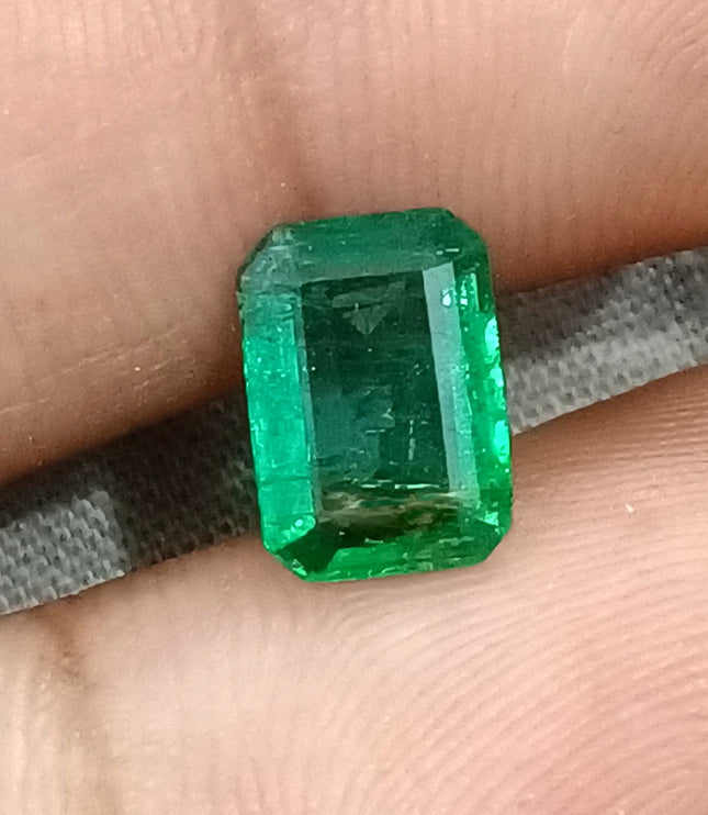 Natural Emerald 1.54ct Vivid Deep Green SGL Certified Zambian Octagon Cut Loose Gemstone