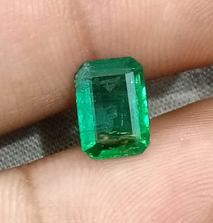 Natural Emerald 1.54ct Vivid Deep Green SGL Certified Zambian Octagon Cut Loose Gemstone