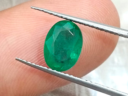 1.98ct Medium Vivid Green Natural Emerald Zambia Oval Cut Loose Gemstone