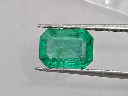 1.08ct Panjshir Emerald Natural SGL Certified Medium Green Octagon Cut Gemstone