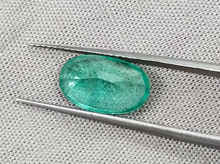 GSI Certified 3.11ct Pastel Green Emerald, 100% Natural Gemstone