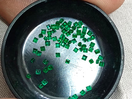Calibrated Emerald Lot 1.20ct Natural mm size Princess Cut Medium Deep Vivid Green Stones