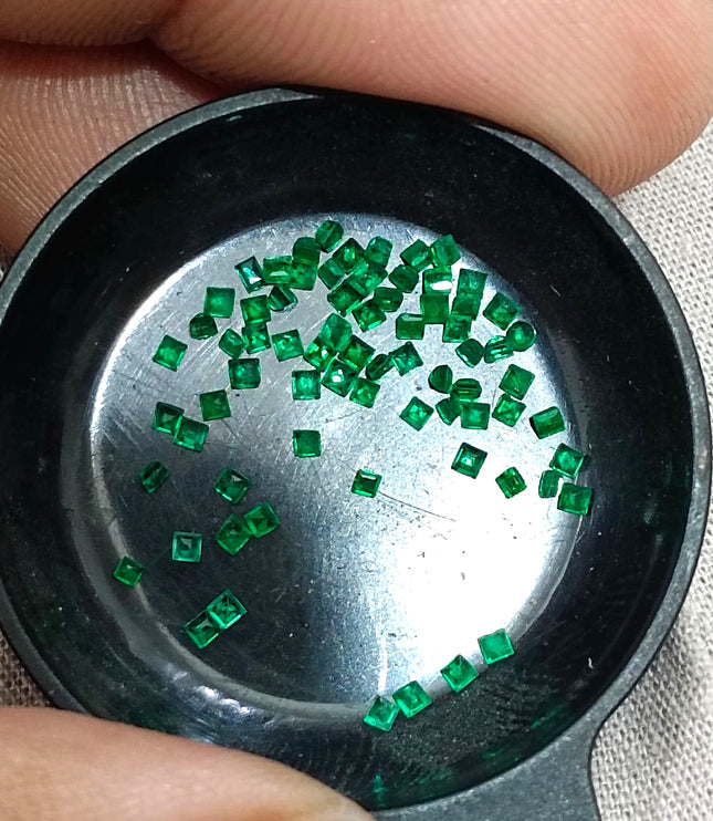 Calibrated Emerald Lot 1.20ct Natural mm size Princess Cut Medium Deep Vivid Green Stones
