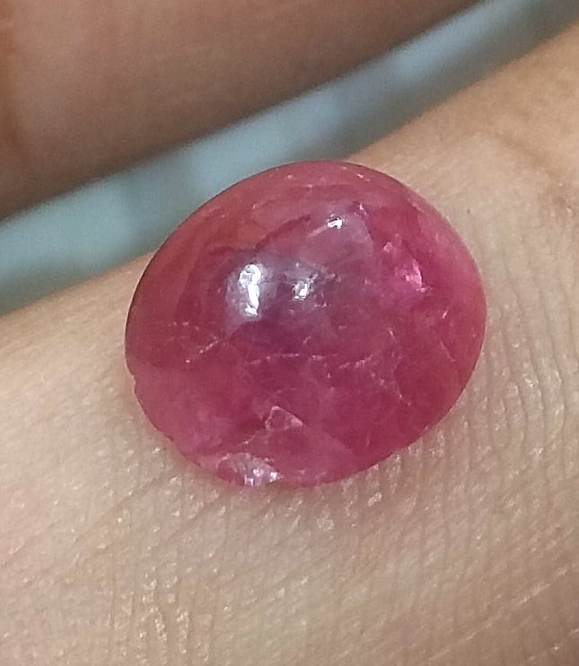 4.32ct Cabochon Cut Certified Natural Red African Ruby Unheated Gemstone