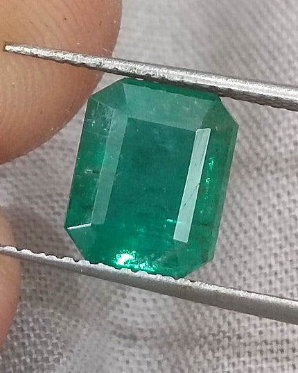 GSI Certified Deep Forest Green Natural Zambian Emerald Minor Oiled Loose Gemstone