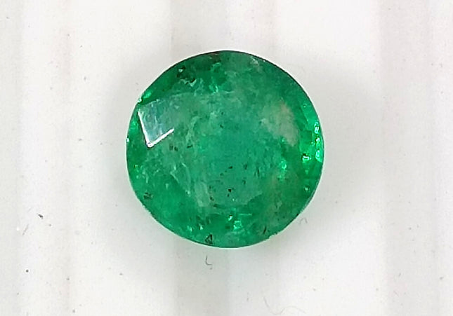 0.88ct Round Cut Natural Zambian Emerald