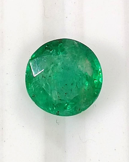 0.88ct Round Cut Natural Zambian Emerald
