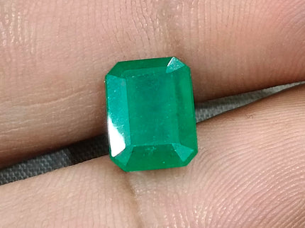Natural Zambian Emerald 3.13ct Certified Medium Green Octagon Cut Loose Gemstone