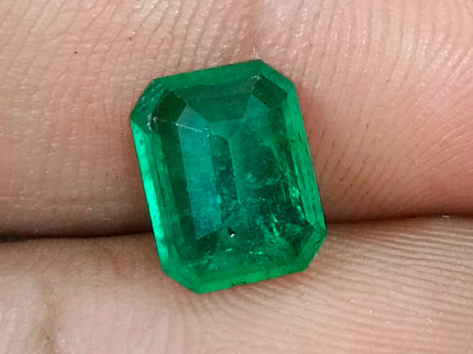 Zambian Emerald 2.40ct Alpine Green Certified Natural Octagon Cut Loose Gemstone
